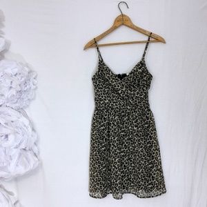 Delia*s leopard print crepe babydoll dress delias